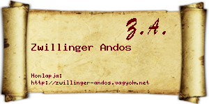 Zwillinger Andos névjegykártya
